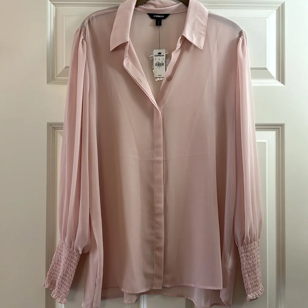 NWT Express Blush Pink Blouse - Size L - Picture 9 of 11